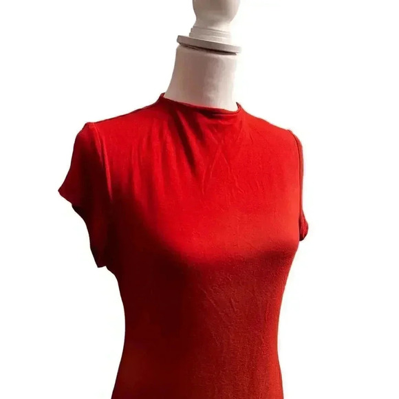 Stella Luce maxi dress cap sleeved lines size large burnt orange - Picture 2 of 4